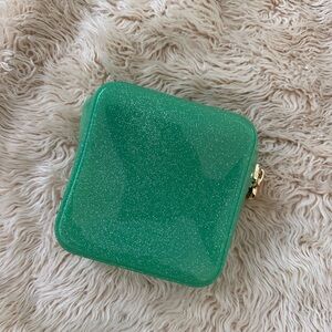 Stoney Clover Lane Green Glitter jelly pouch